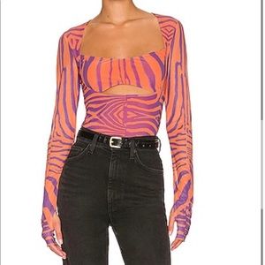 AFRM Noreen Top in Orange Zebra